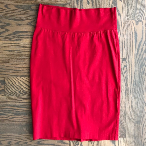 Red Bodycon Pencil Skirt - Picture 1 of 3